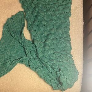 Teal Mermaid Tail Crochet Blanket